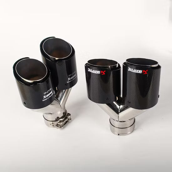 Colas dobles Akrapovic carbon fiber