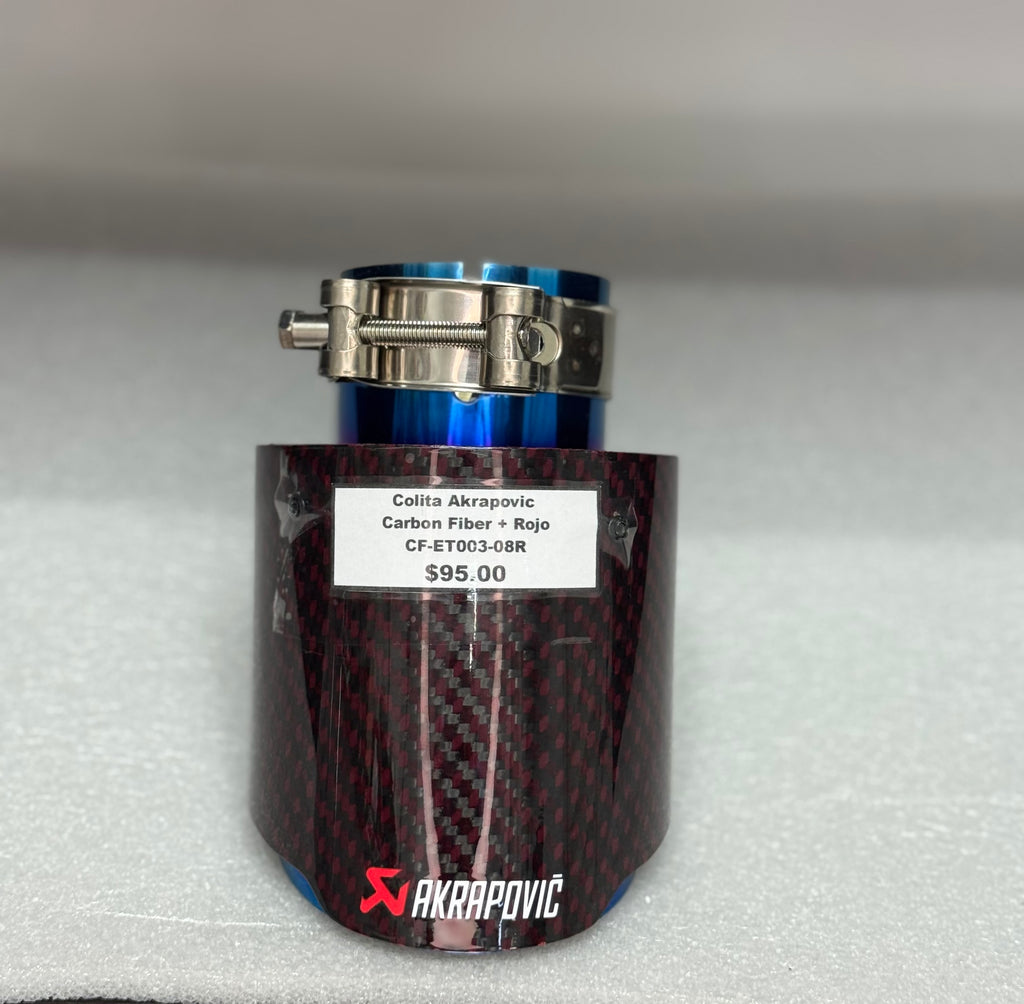 Cola Akrapovic carbon/rojo quemada