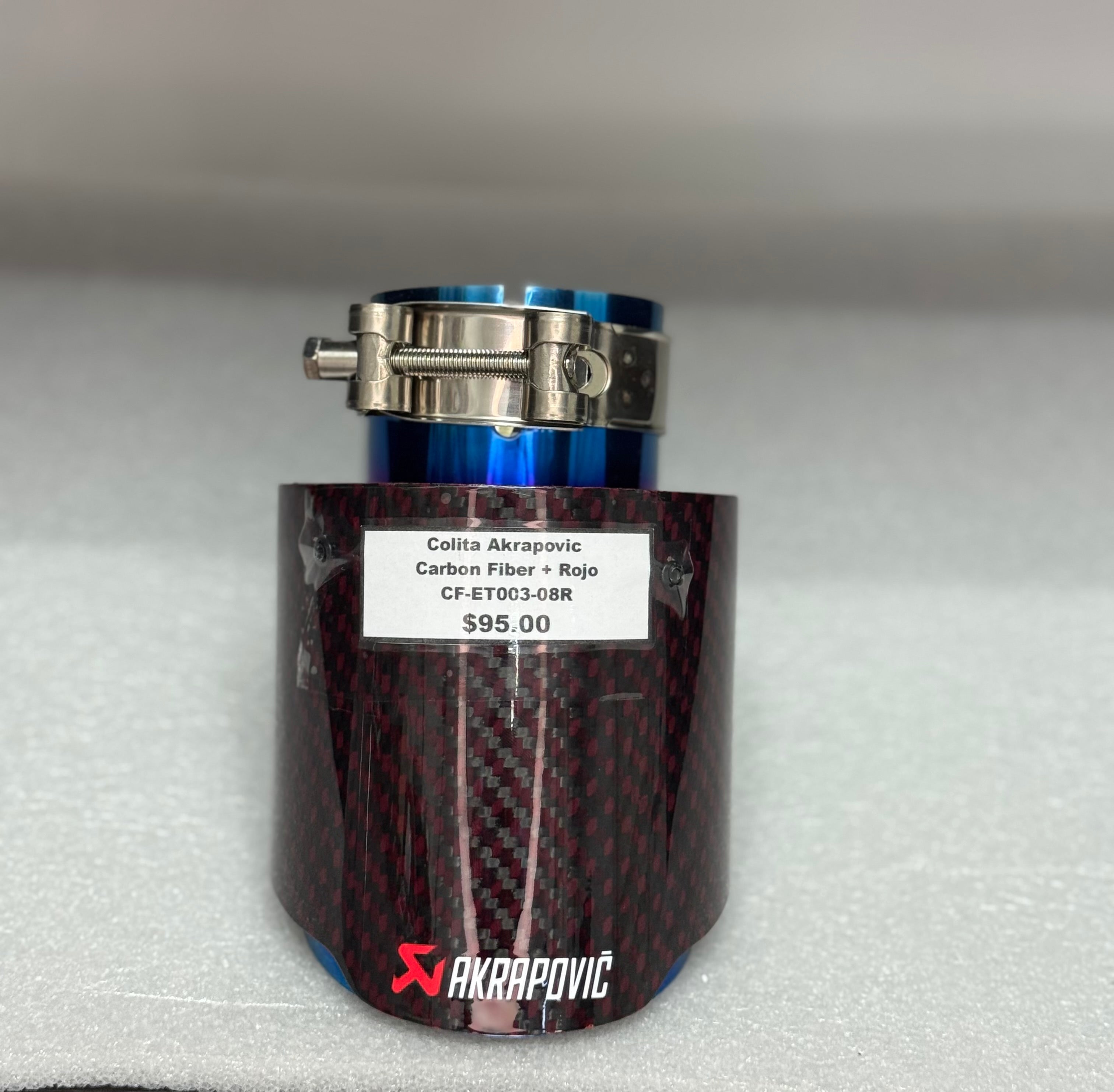Cola Akrapovic carbon/rojo quemada