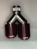 Cola doble Akrapovic carbon/rojo