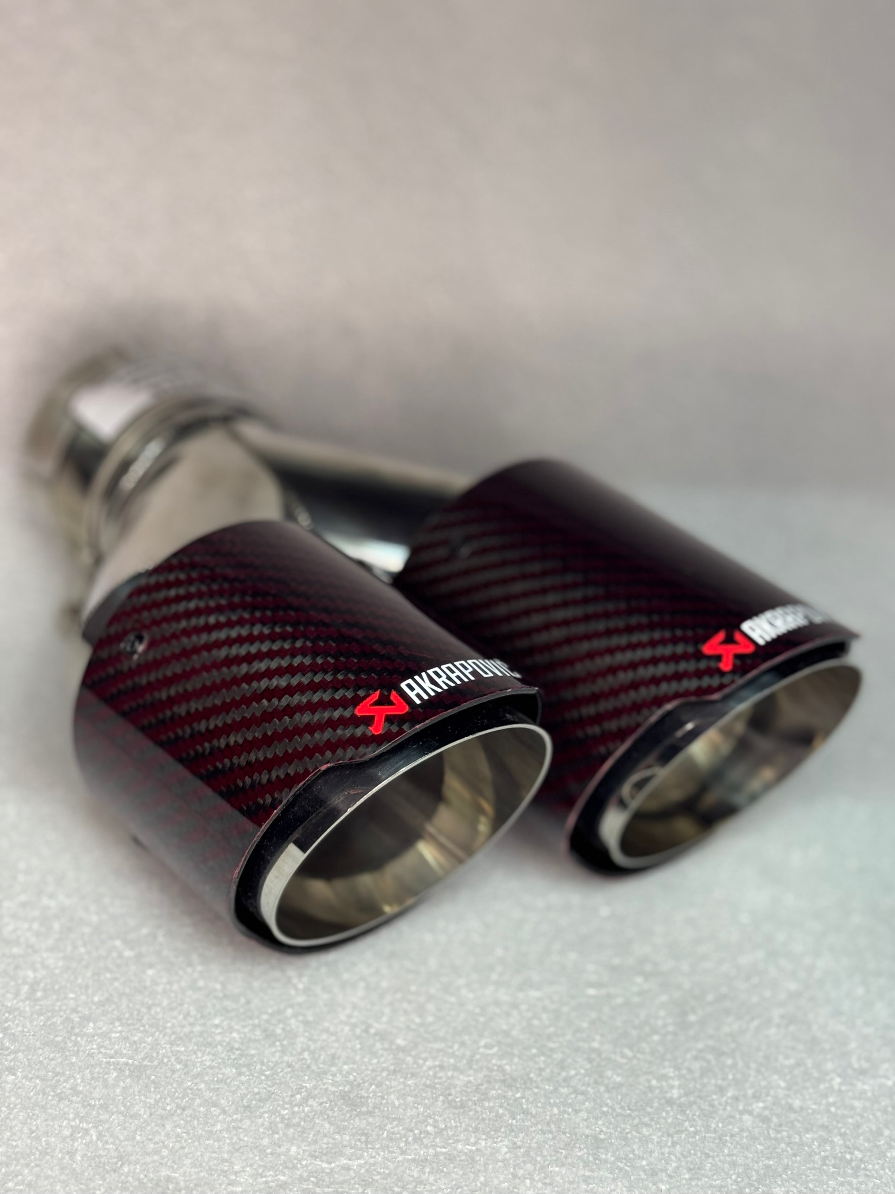 Cola doble Akrapovic carbon/rojo